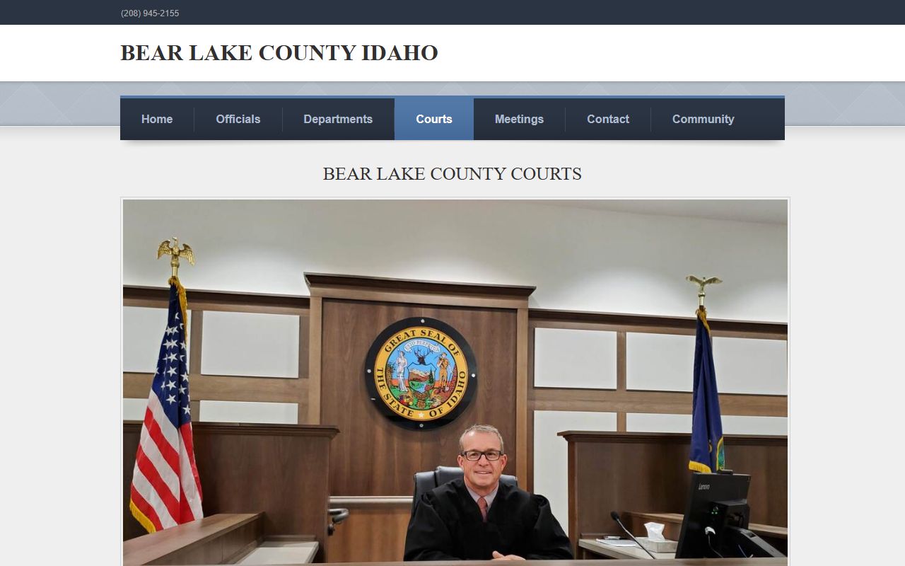 Bear Lake County court records and court contact page after jail arrest